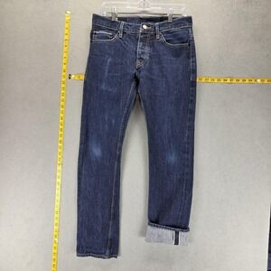Selvedge Jeans Mens 30x30 Blue Billabong Premium Raw Denim Tapered‎ Button Fly